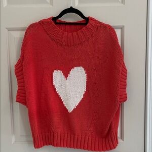 Coral Heart Sweater Maeve by Anthropology